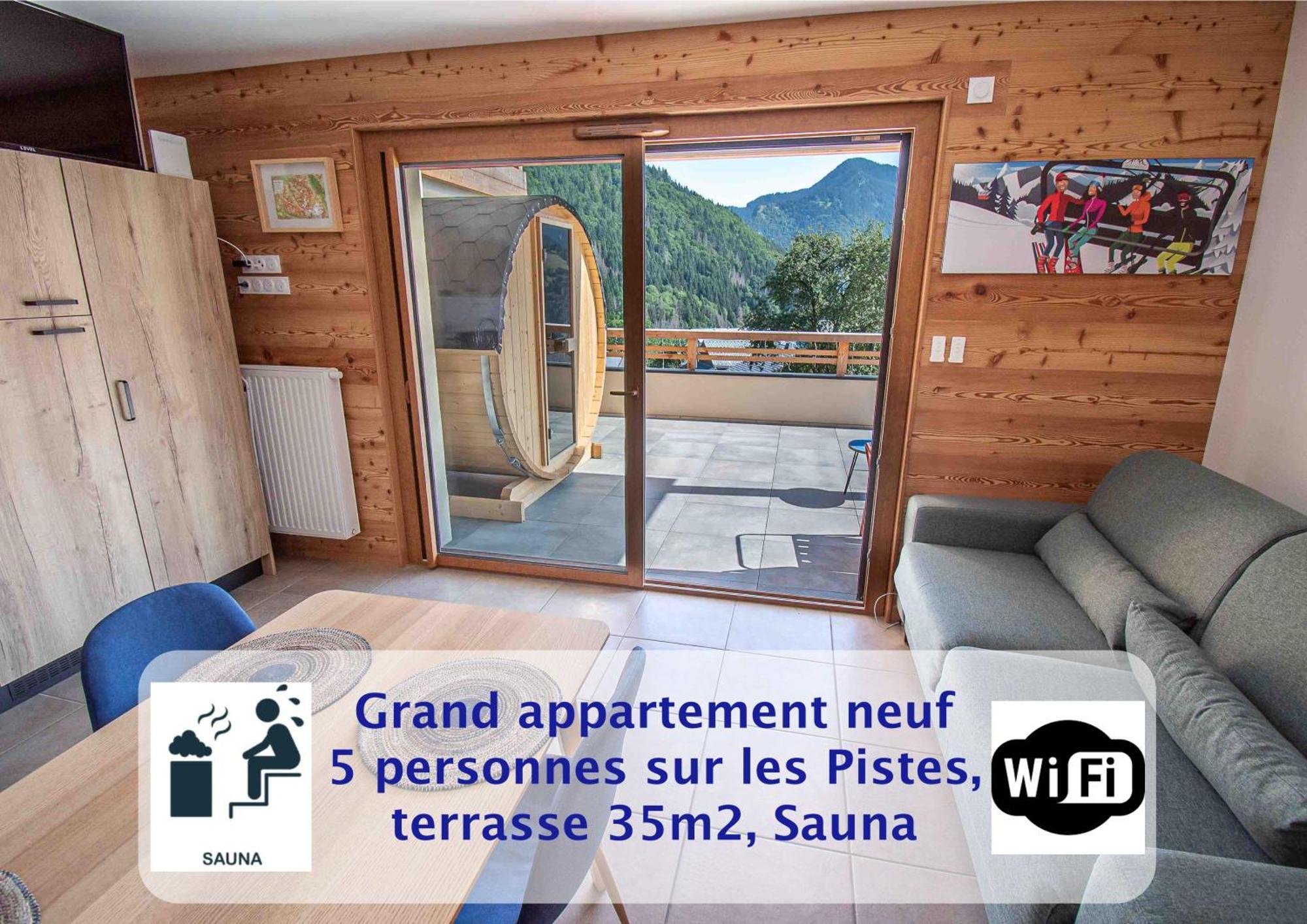 Dans Residence Neuve Le Snow Roc Sur Les Pistes, Grand Studio Cosy 5 Pers Avec Terrasse Panoramique, Sauna, Wifi Saint-Jean-dʼAulps エクステリア 写真